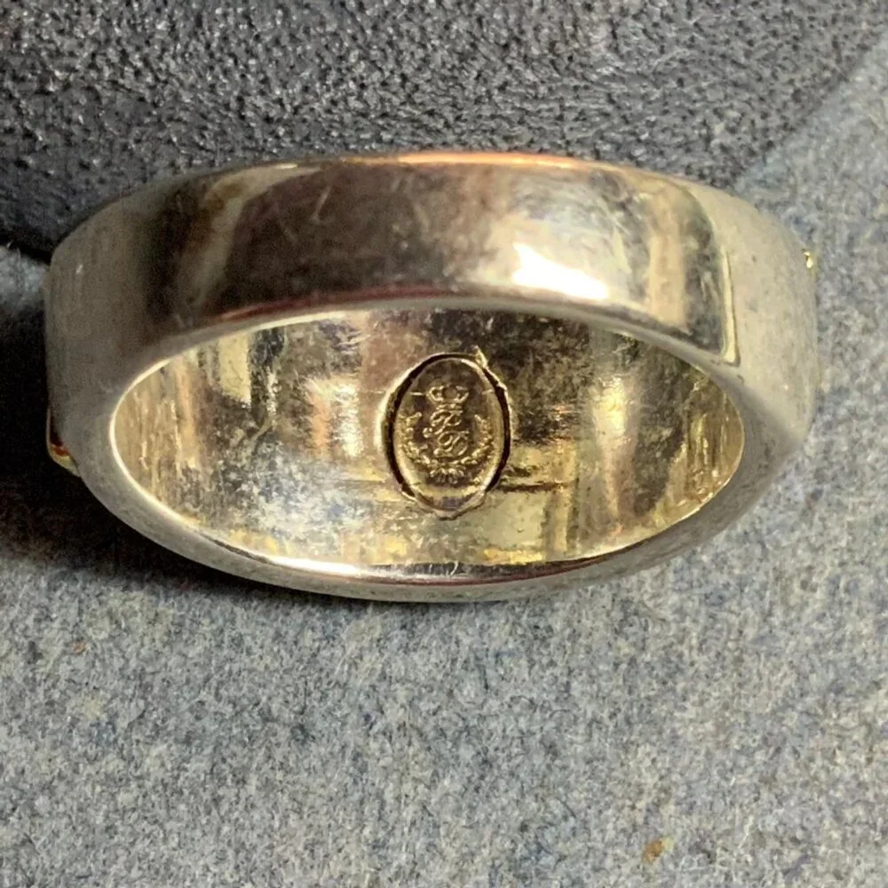 Premier Designs Chunky Ring Size 9 Silver Gold Plated Band Stamped G P Vintage - Picture 5 of 6